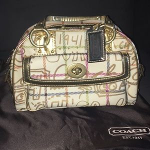Coach Poppy Gold Metallic Graffiti Bag